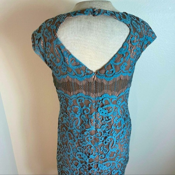 Suzi Chin for Maggy Boutique Lace Stunning Blue Stylish Dress - Picture 5 of 6